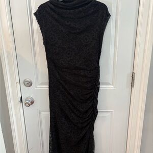 Anthropologie Black Lace Midi Dress